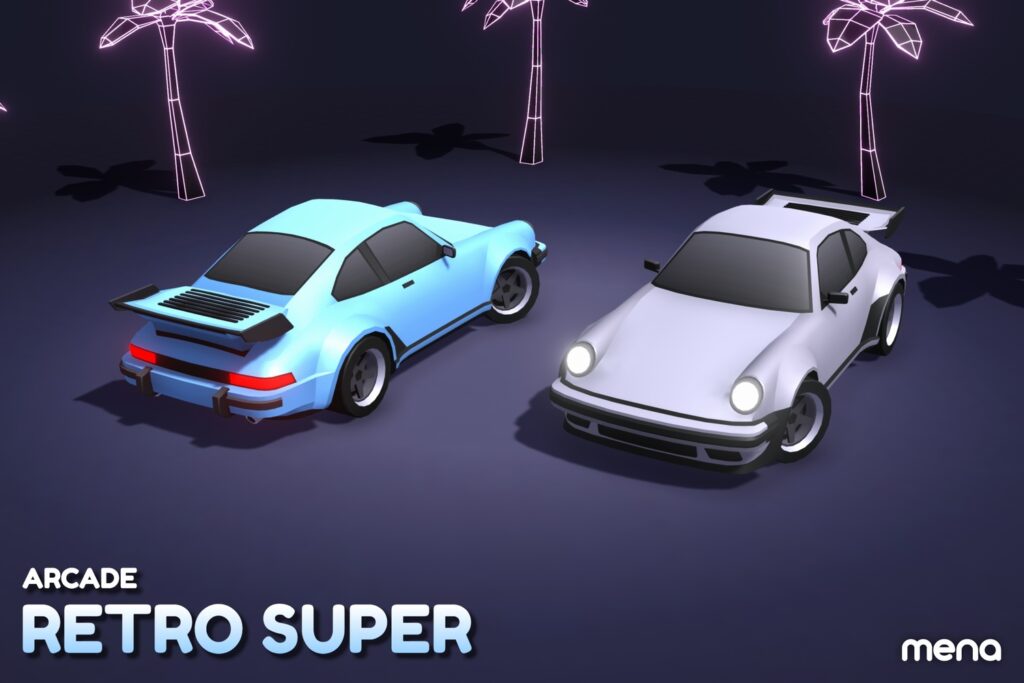 ARCADE: Retro Super Cars – Mena – 3D Vehicle Game Assets